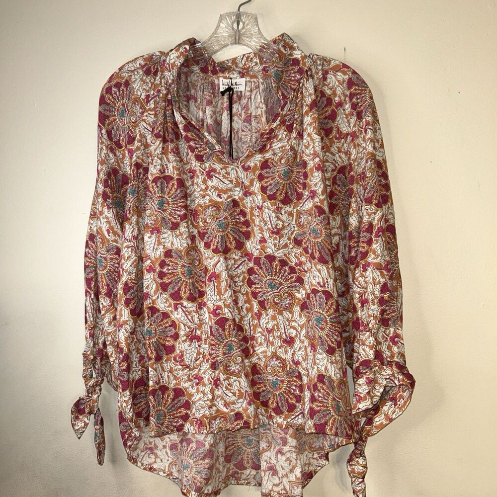 Nicole Miller Womens Top size Small Floral Blouse Multicolor